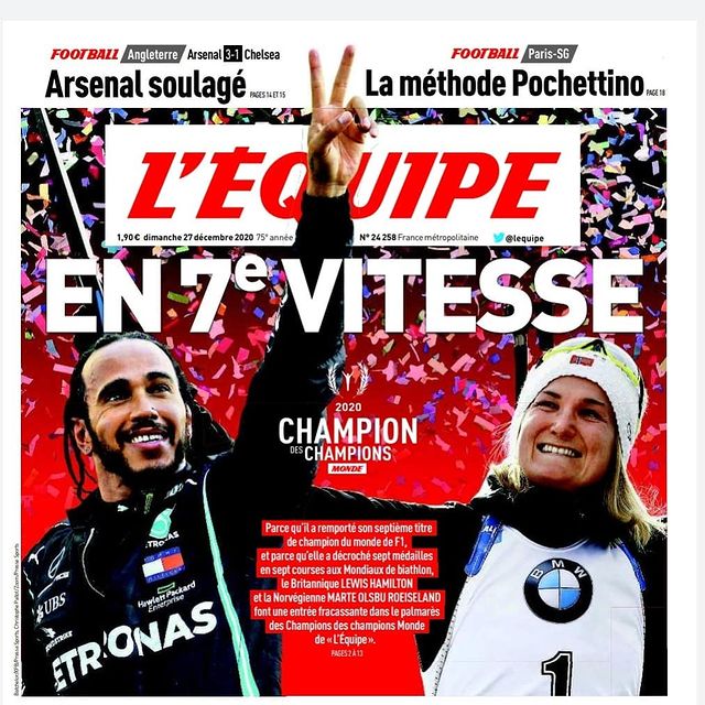 ROEISELAND Marte Olsbu, I’m very humble and proud to have received @lequipe Champion of Champions🏆What an honor. Merci beaucoup 🙏