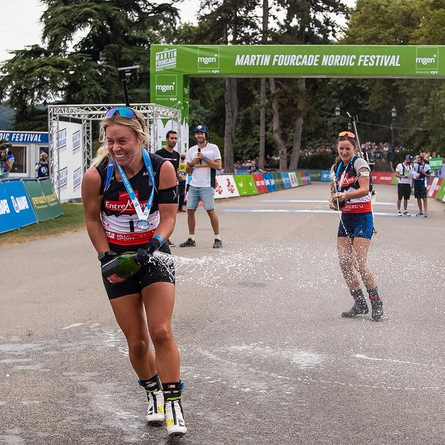 ECKHOFF Tiril, I managed to open the champagne bottle today 🍾😅 So much fun with spectators at @mfnordicfestival 🥳 Thank you 🙏